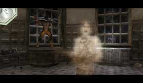 A screenshot of an apparition and monster in The Suffering