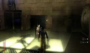 A screenshot of Torque fighting monsters within a cell area in The Suffering
