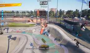 A screenshot of players skating together online in Tony Hawk's Pro Skater 3 + 4
