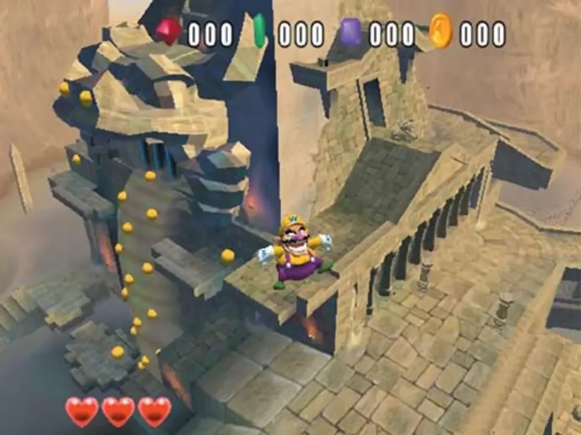 A screenshot of gameplay from Wario World.