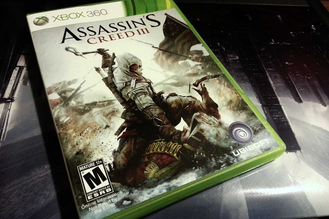 A disc version of Assassin's Creed III for the Xbox 360.