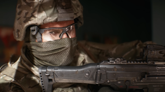 A masked soldier in Battlefield 6.