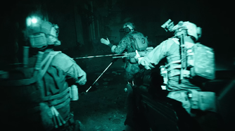 A nightvision camera view in Battlefield 6.
