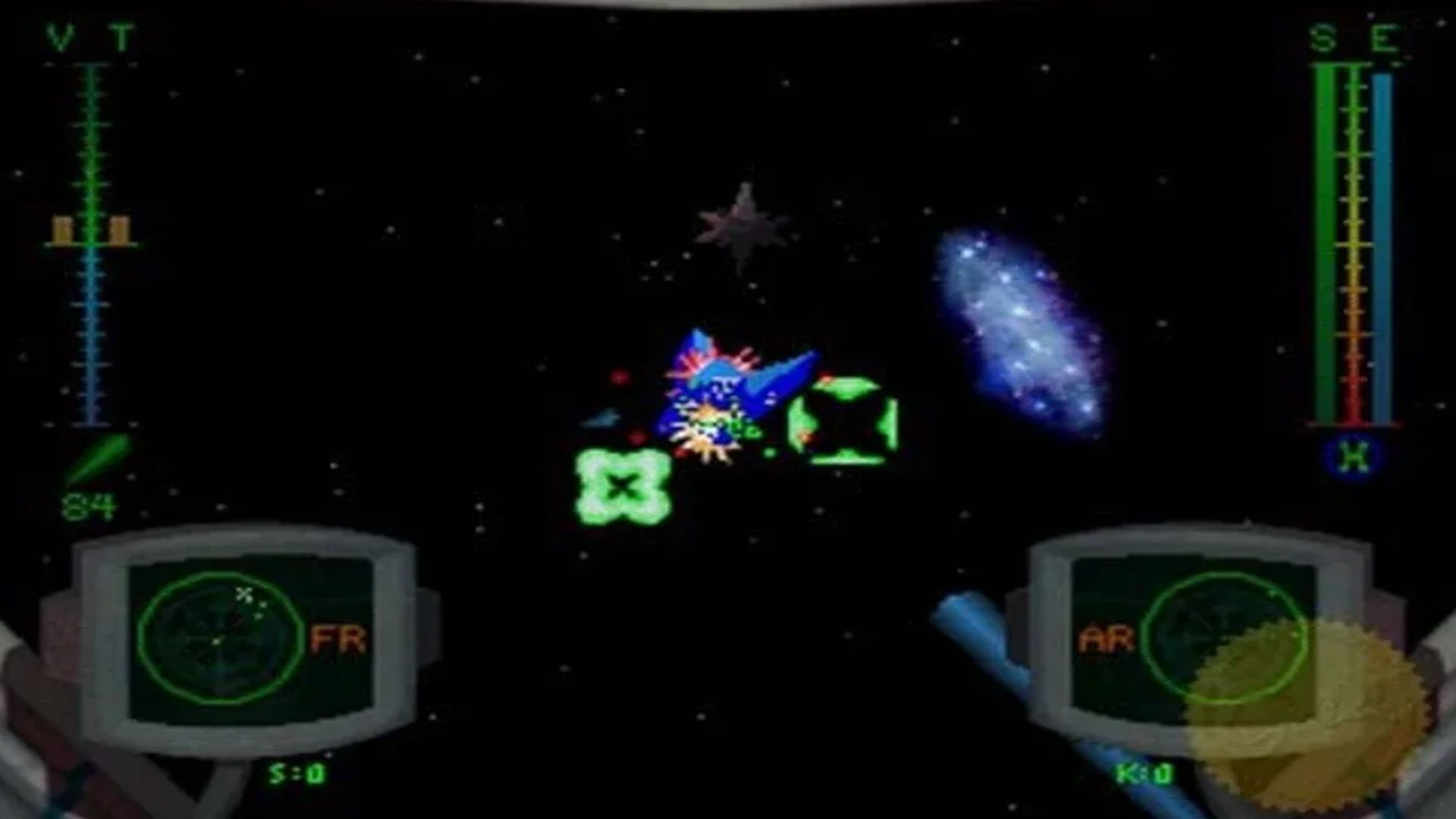 A screenshot of space combat in BattleSphere