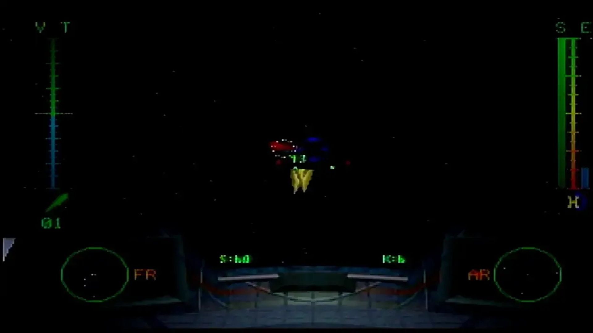 A screenshot of space combat in BattleSphere