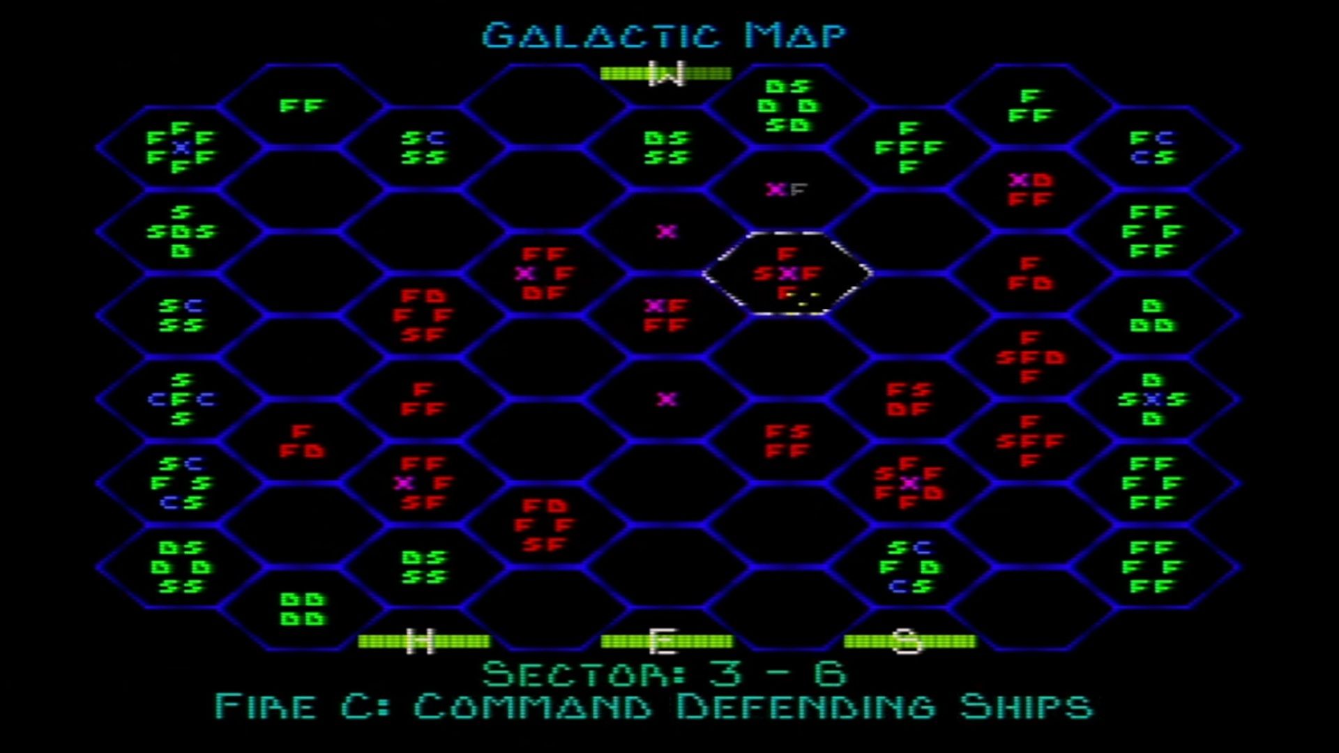A screenshot of the galactic map in BattleSphere