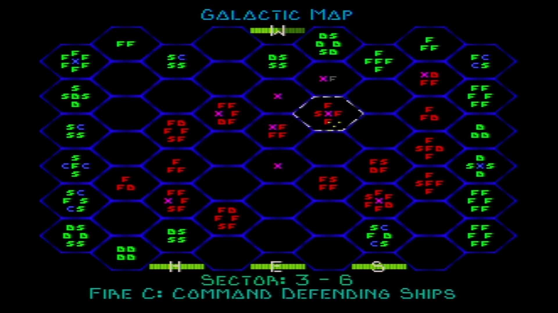 A screenshot of the galactic map in BattleSphere