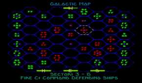A screenshot of the galactic map in BattleSphere