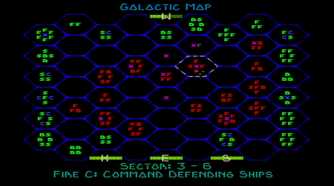 A screenshot of the galactic map in BattleSphere
