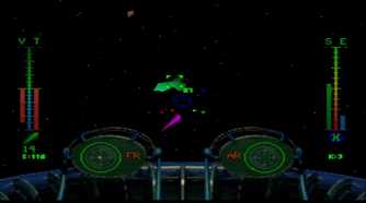 A screenshot of space combat in BattleSphere