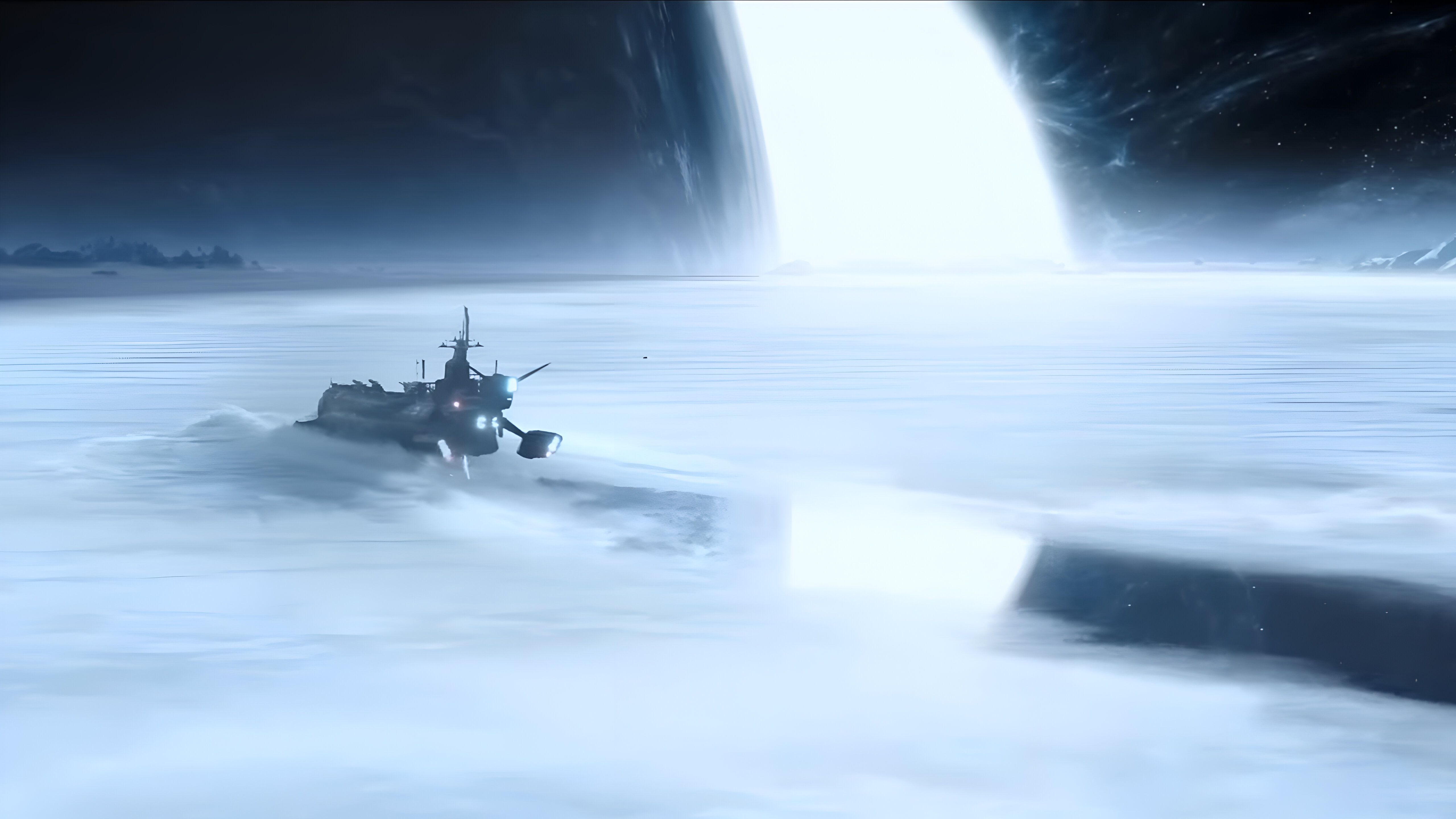 A screenshot showing a glacial planet in Beyond Good and Evil 2.