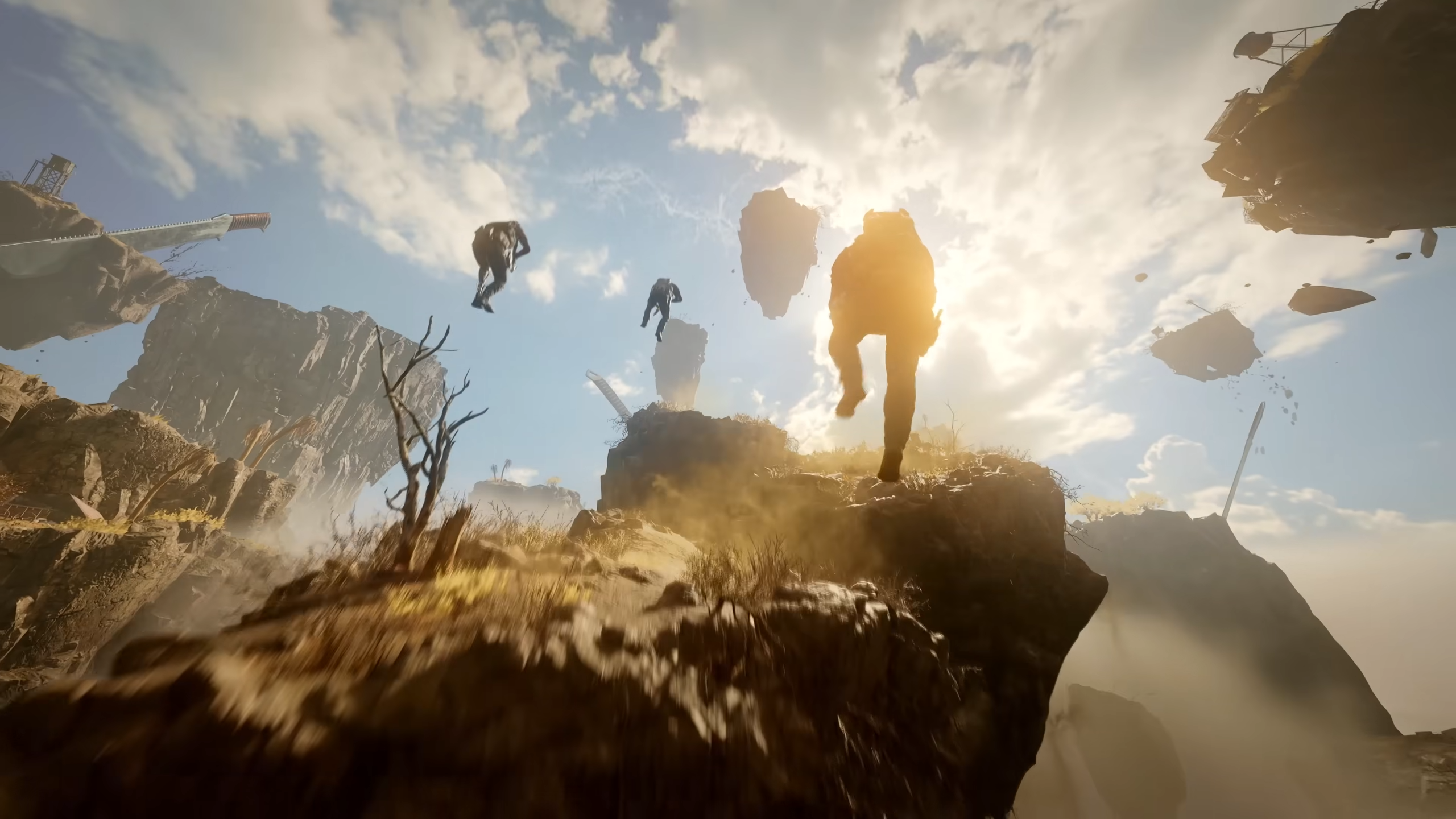 A squad jumping off a cliff in Black Ops 7