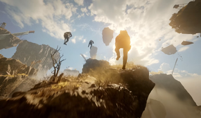 A squad jumping off a cliff in Black Ops 7