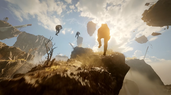 A squad jumping off a cliff in Black Ops 7