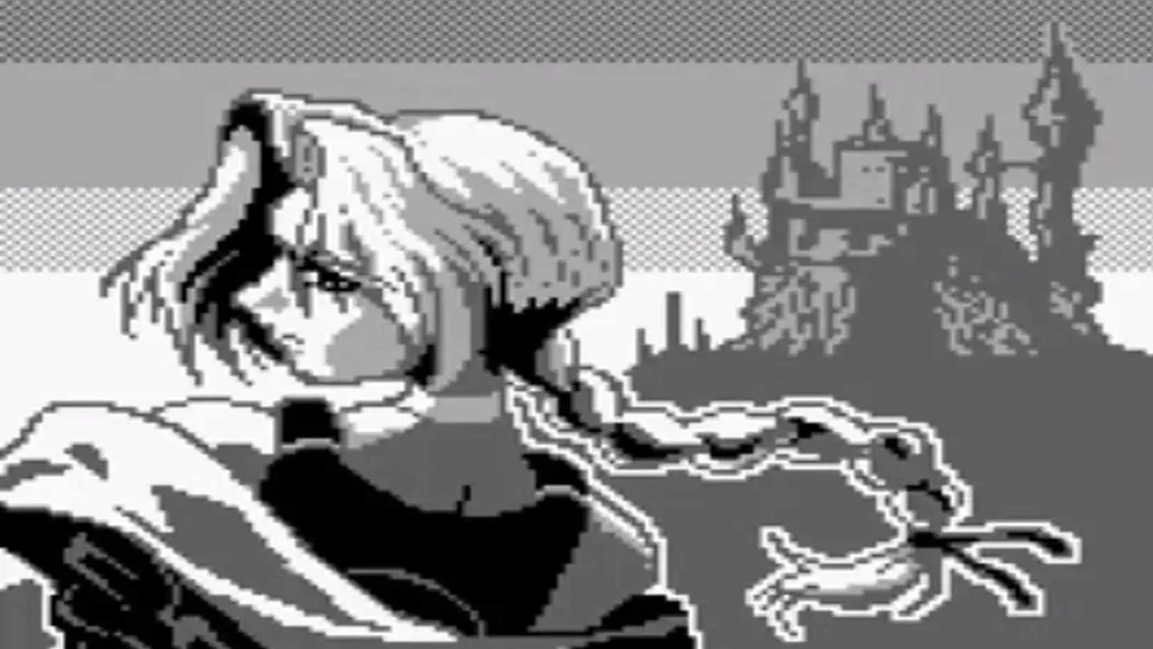 A screenshot from a cutscene in Castlevania Legends