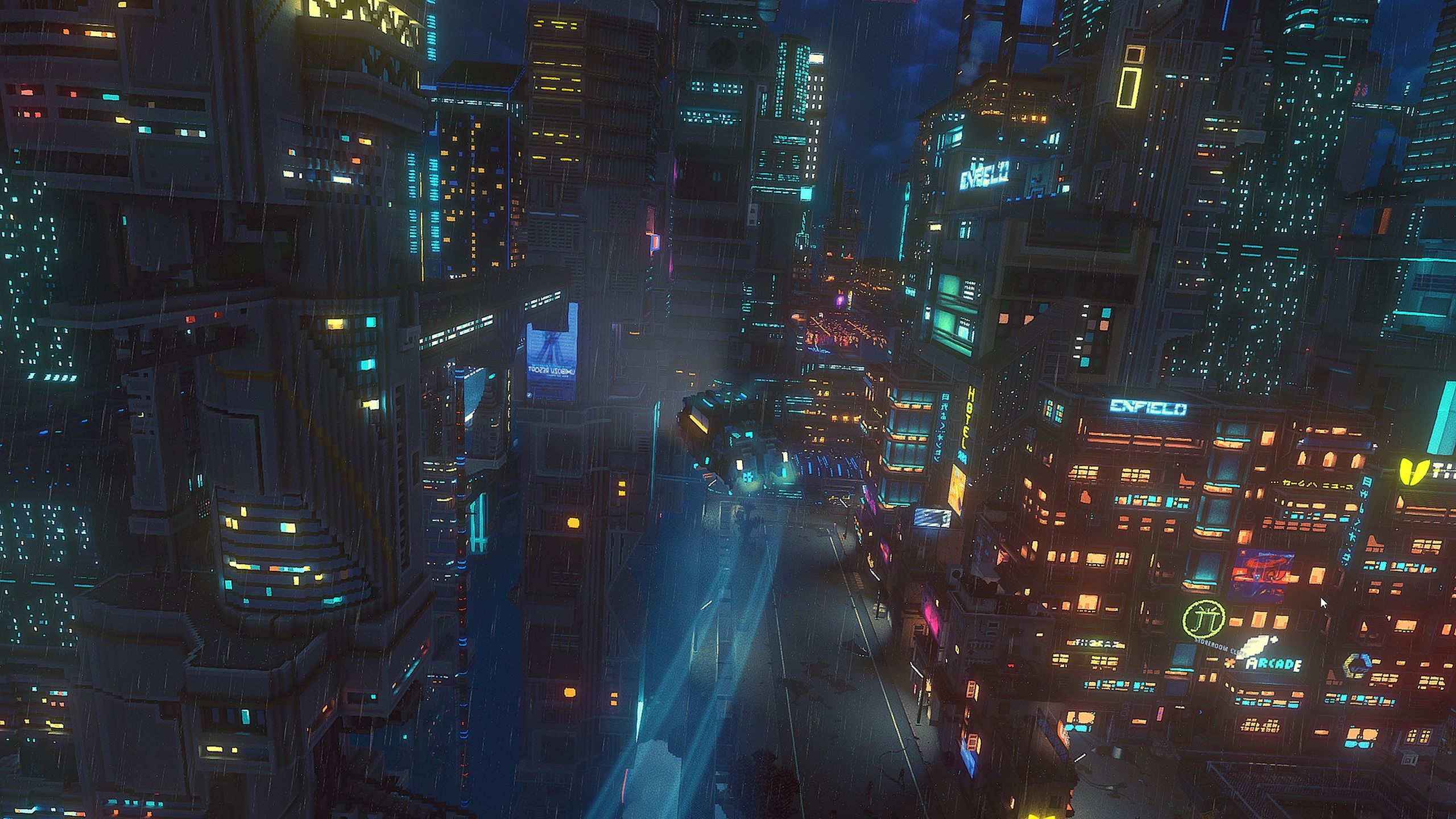 A screenshot from the game Cloudpunk.