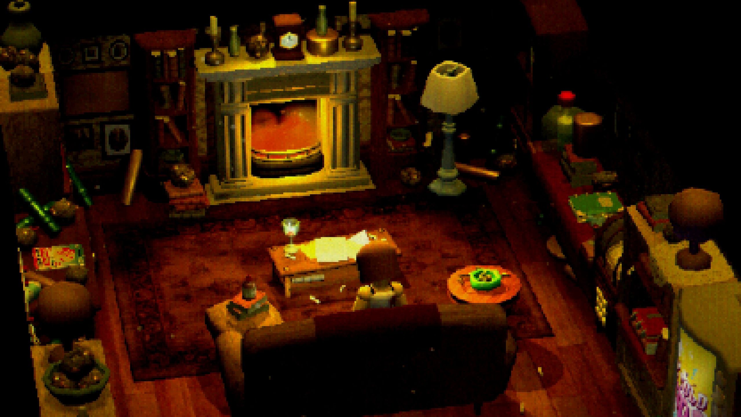 A fireplace in the game Crow Country.