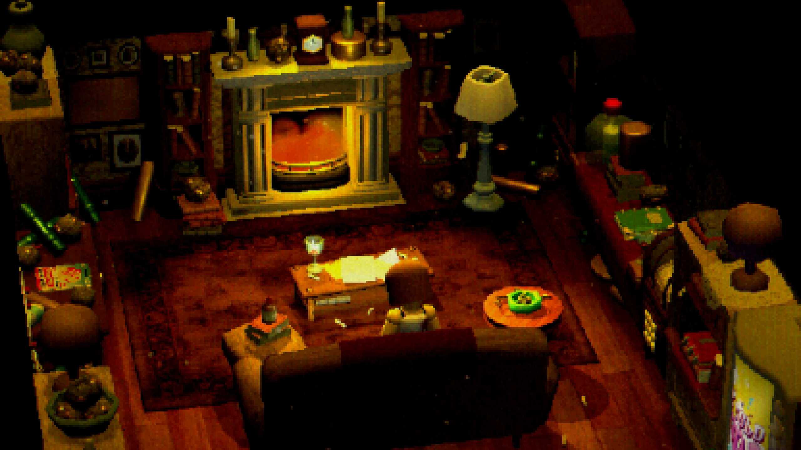 A fireplace in the game Crow Country.