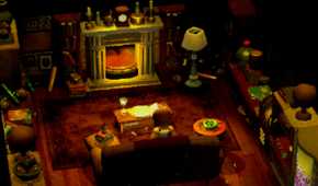 A fireplace in the game Crow Country.