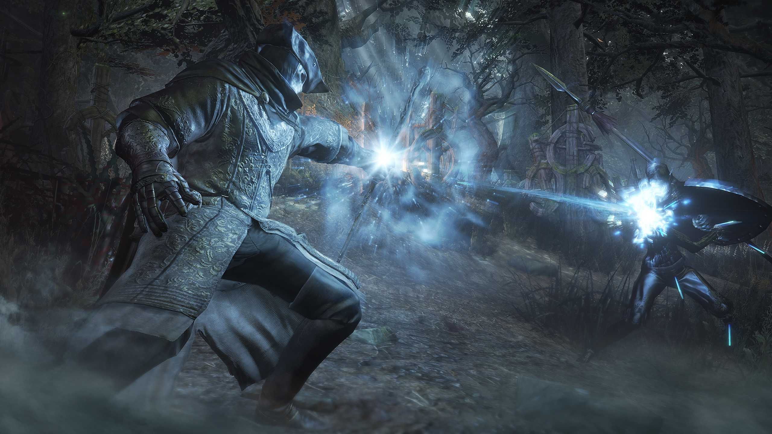 A mage in combat in Dark Souls III.