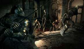 The player taking cover from zombies in Dark Souls III.