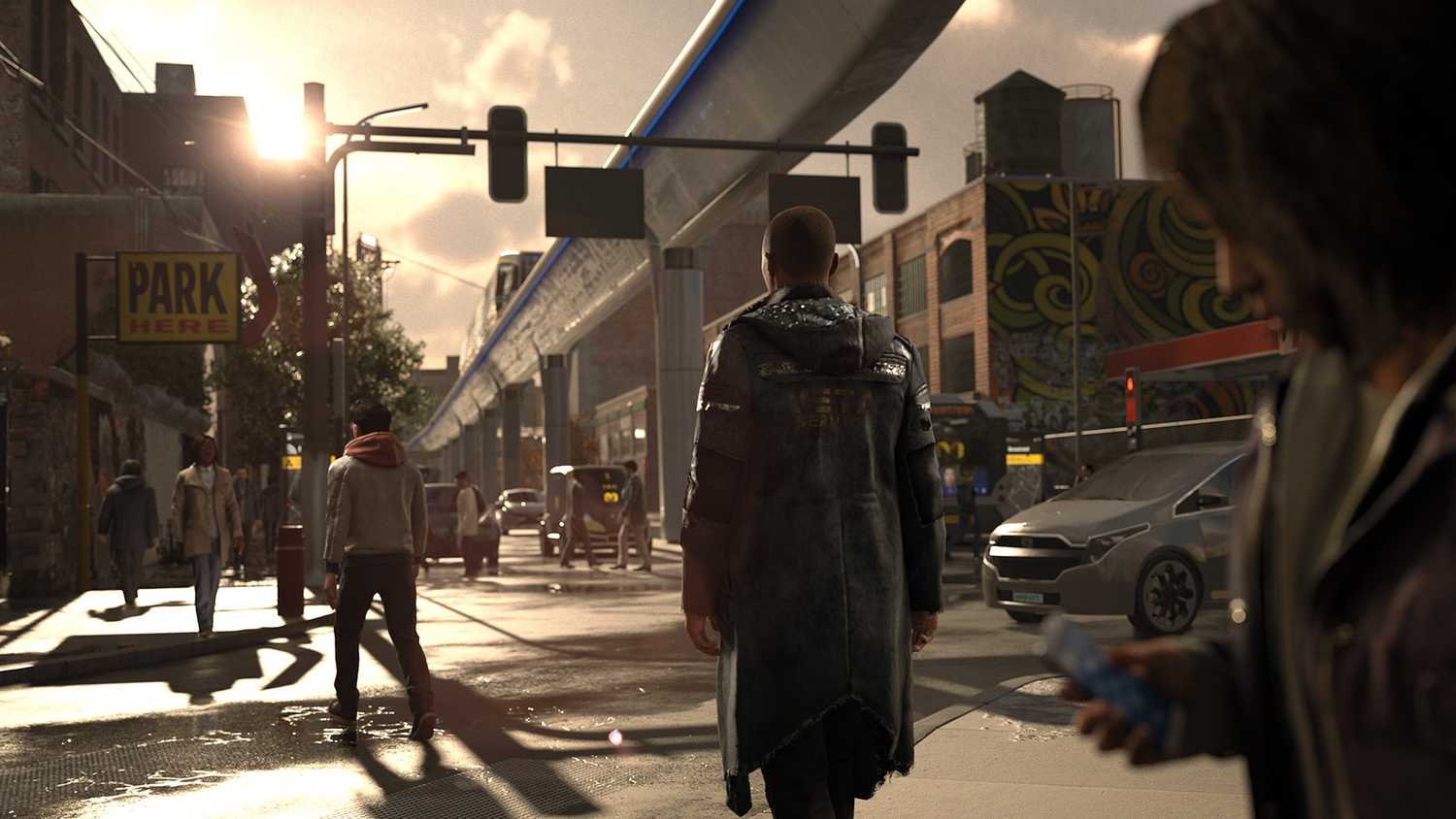 Hank Anderson on his phone in Detroit: Become Human.