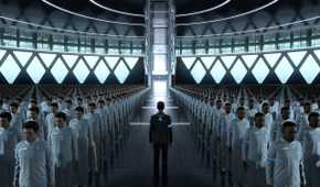 Connor standing in an android factory in Detroit: Become Human.