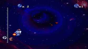 A screenshot of the space stages from Earthworm Jim: Special Edition