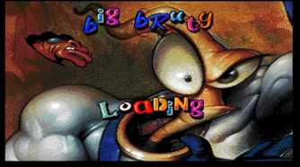 A screenshot of the loading screen for the exclusive stage in Earthworm Jim: Special Edition