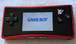 A red Game Boy Micro from the Japan Pokemon Center.