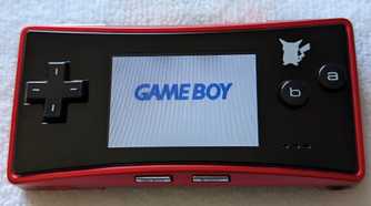 A red Game Boy Micro from the Japan Pokemon Center.