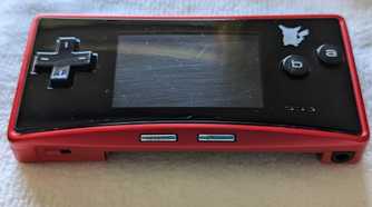 A red Game Boy Micro from the Japan Pokemon Center.