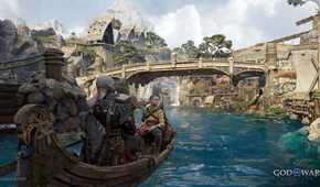 Kratos and Atreus in Svartalfheim in God of War Ragnarok.