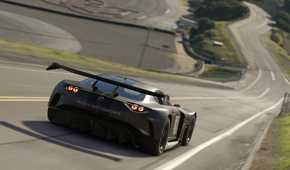 A black Mazda sports car in Gran Turismo on the PlayStation 5.