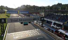 A track in Gran Turismo on the PlayStation 5.
