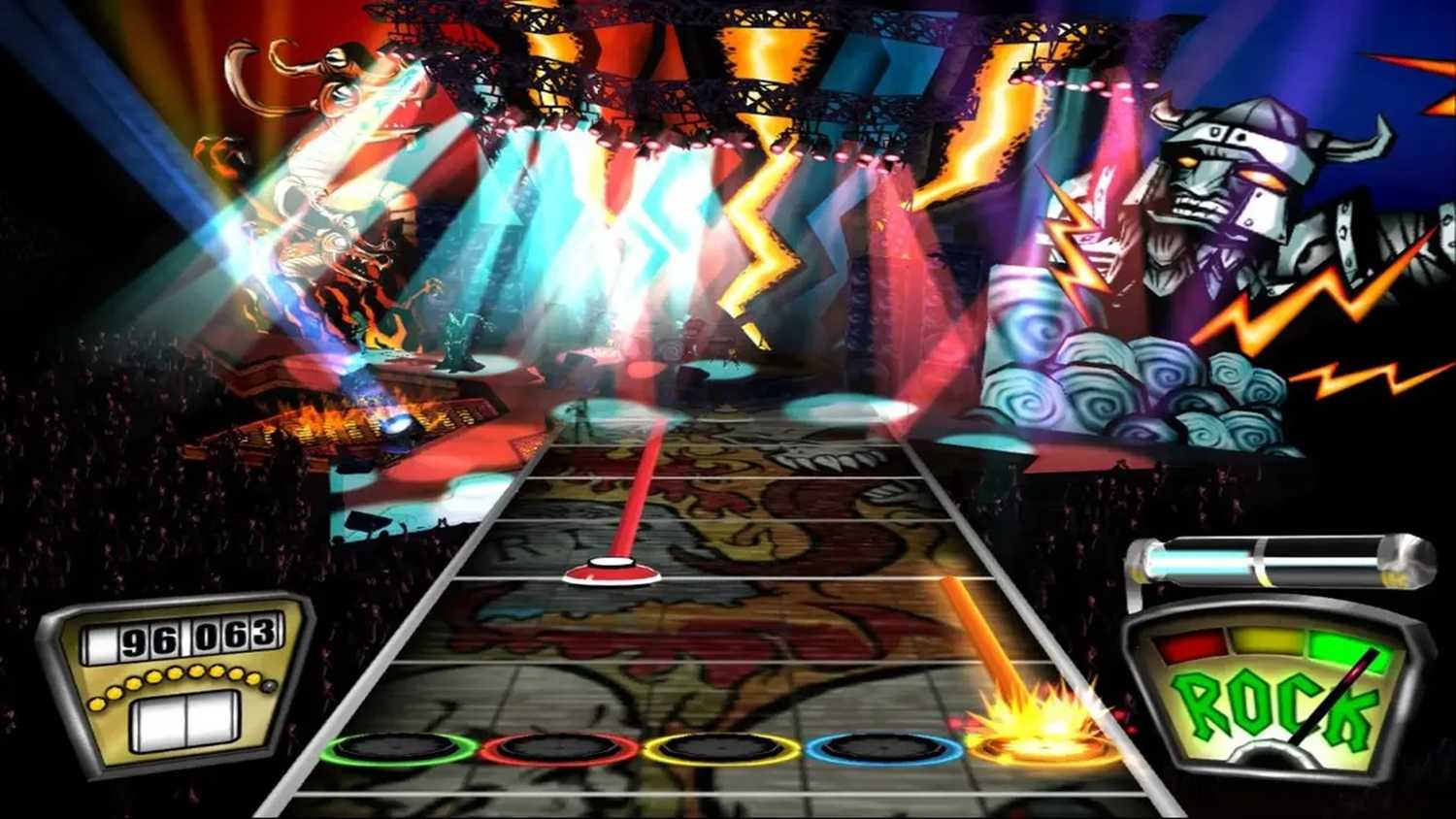 A screenshot of gameplay from Guitar Hero