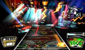 A screenshot of gameplay from Guitar Hero