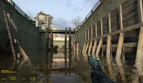 Wading through water in Half-Life 2.