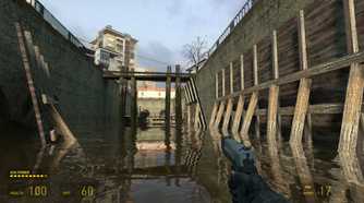 Wading through water in Half-Life 2.