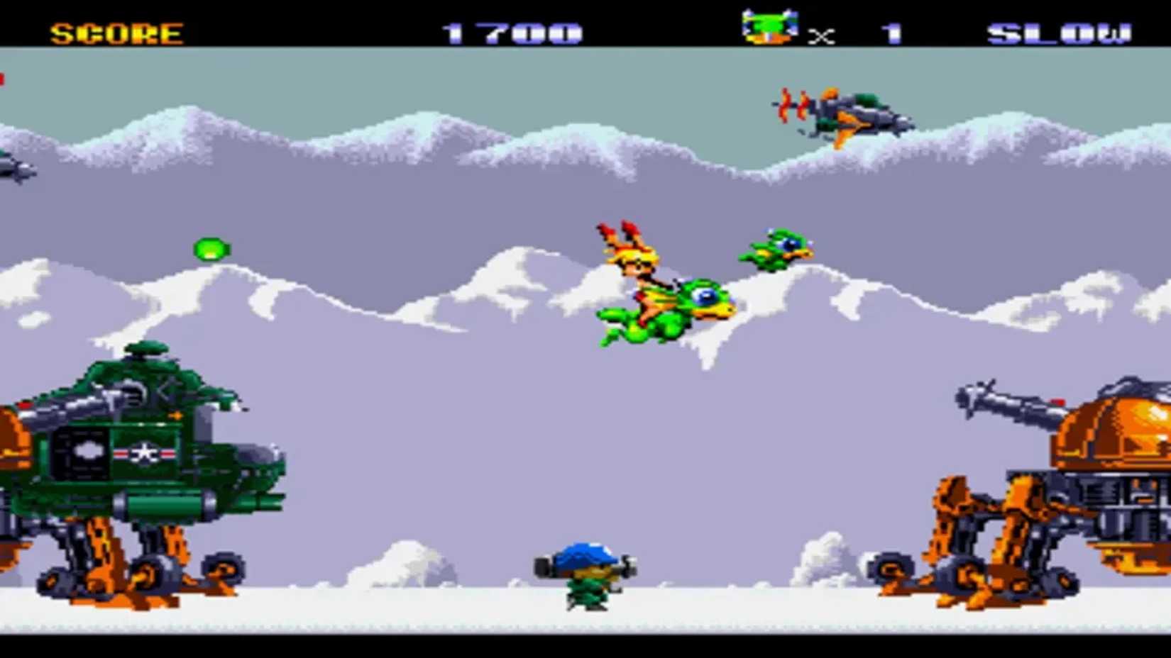 A screenshot of Keio flying and avoiding enemies in Keio Flying Squadron