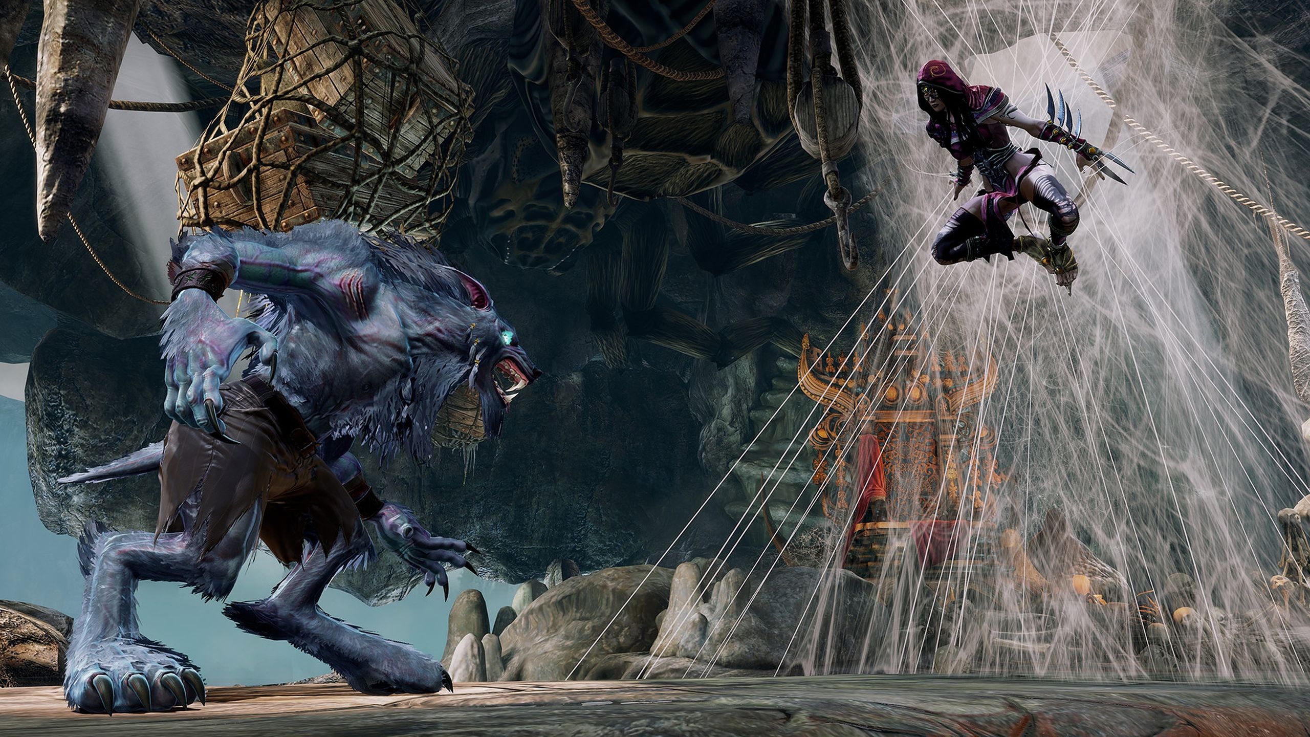 Sadira fighting Sabrewulf in Killer Instinct.