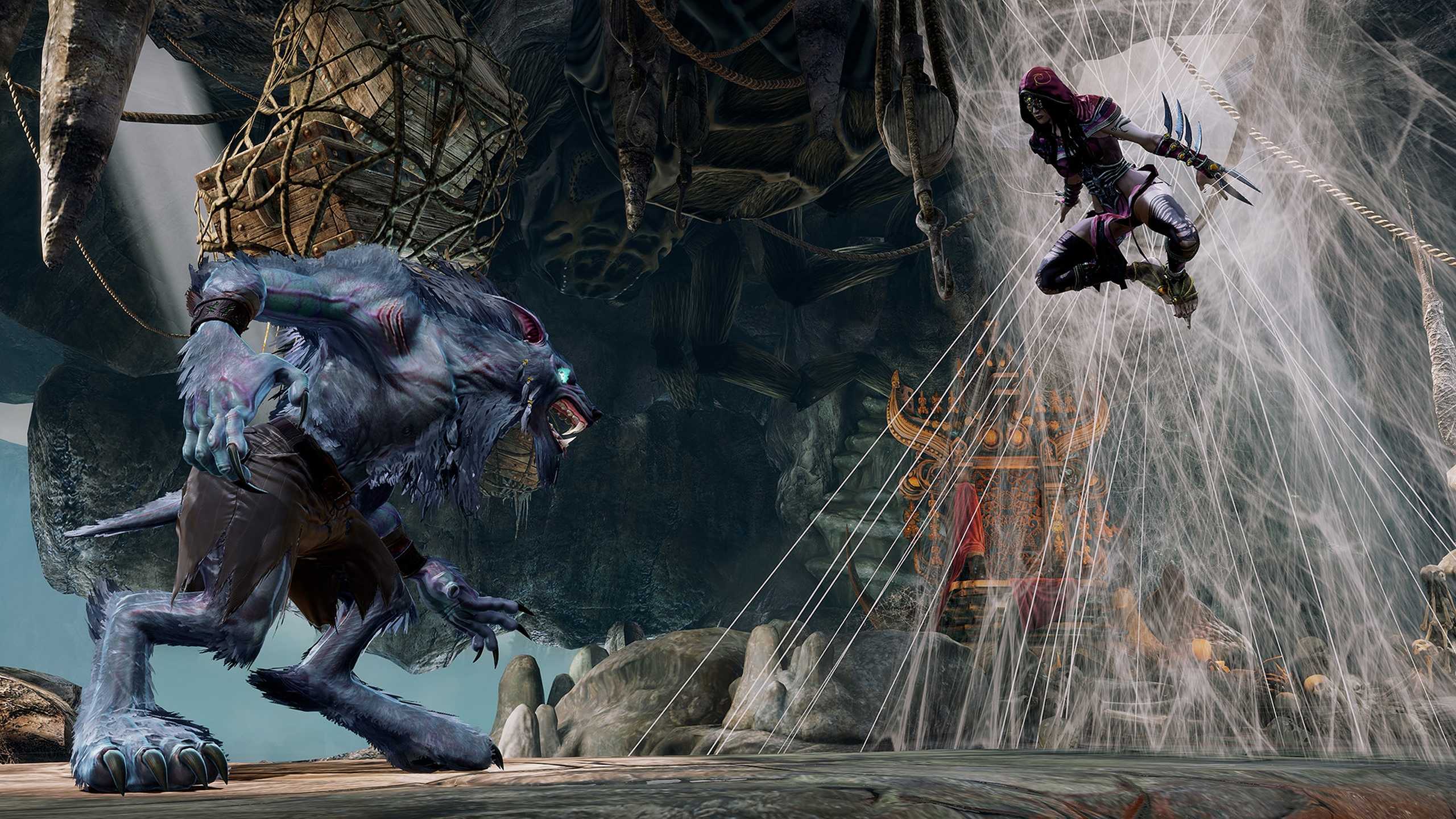 Sadira fighting Sabrewulf in Killer Instinct.