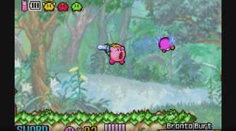 A screenshot from Kirby & the Amazing Mirror on the Game Boy Advance.