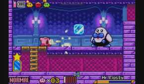 A screenshot from Kirby & the Amazing Mirror on the Game Boy Advance.