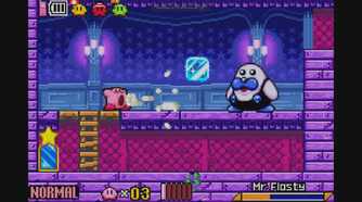 A screenshot from Kirby & the Amazing Mirror on the Game Boy Advance.