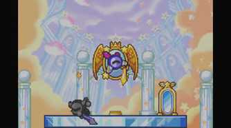 A screenshot from Kirby & the Amazing Mirror on the Game Boy Advance.