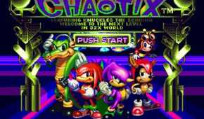 A screenshot of the title screen from Knuckles Chaotix