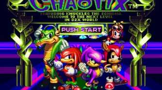 A screenshot of the title screen from Knuckles Chaotix