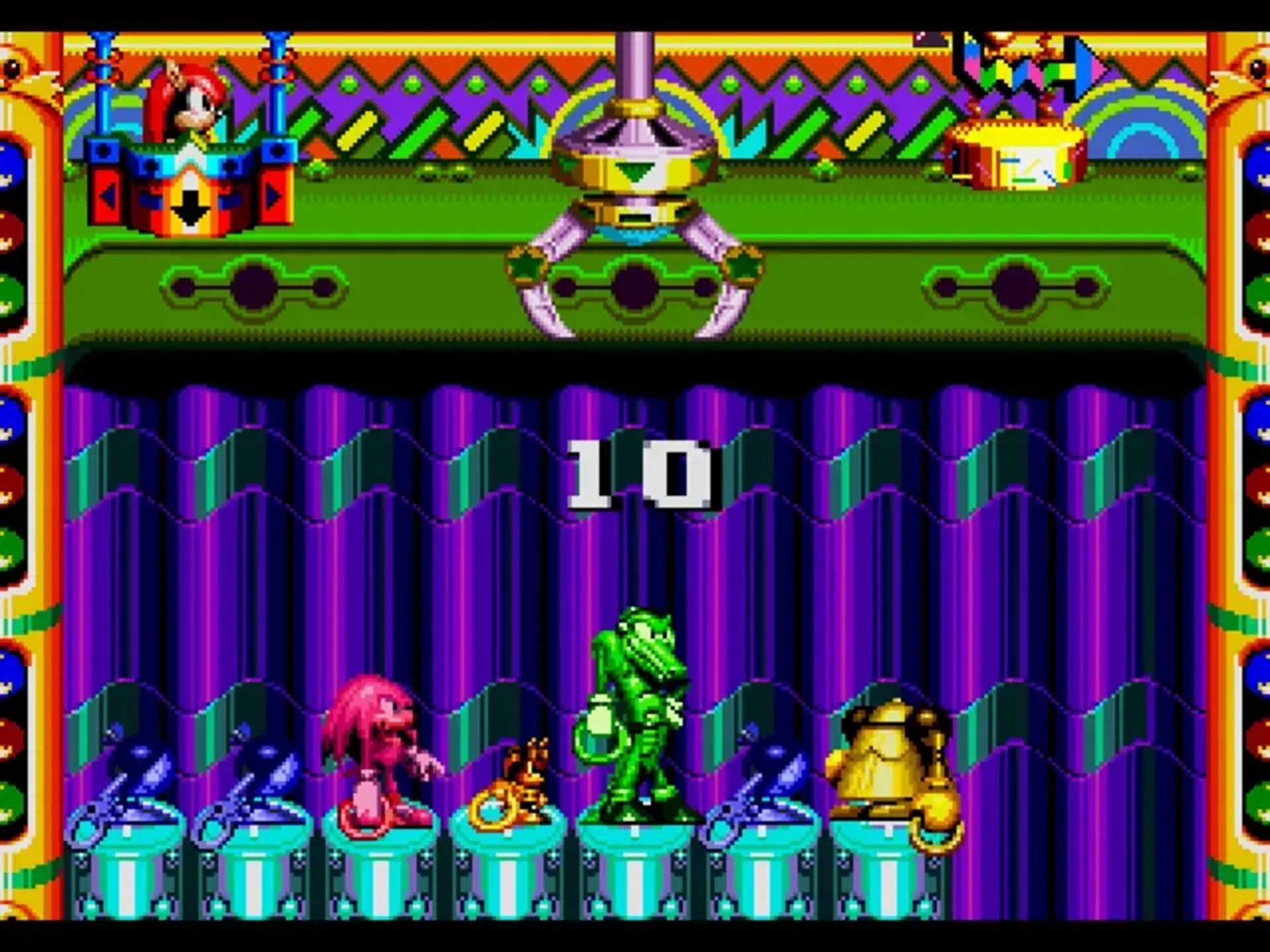 A screenshot of a mini-game in Knuckles Chaotix