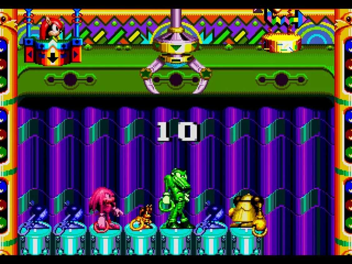 A screenshot of a mini-game in Knuckles Chaotix